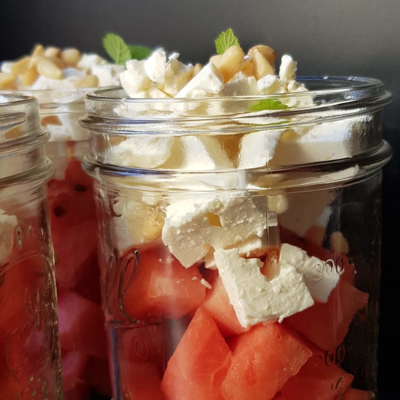 Wassermelonensalat mit Feta (zuckerfrei)