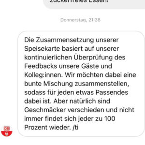 Deutsche Bahn ohne Zucker - Antwort